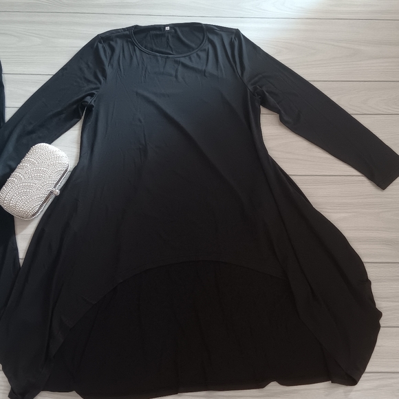 Solid Color Round Neck Long Sleeves Irregular Top And Pants Casual Two-Piece - Picture 8 of 15